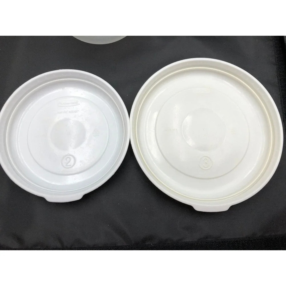 2 -VTG Rubbermaid Servin Saver Round Food Storage Containers 10 & 4 Cup 1980s